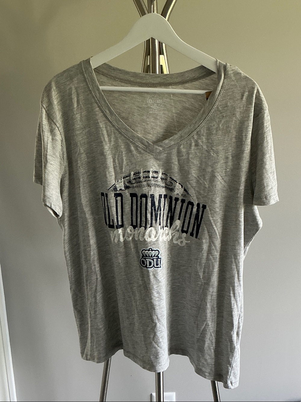 Rivalry Threads Gray Old Dominion Monarchs V-Neck Tee